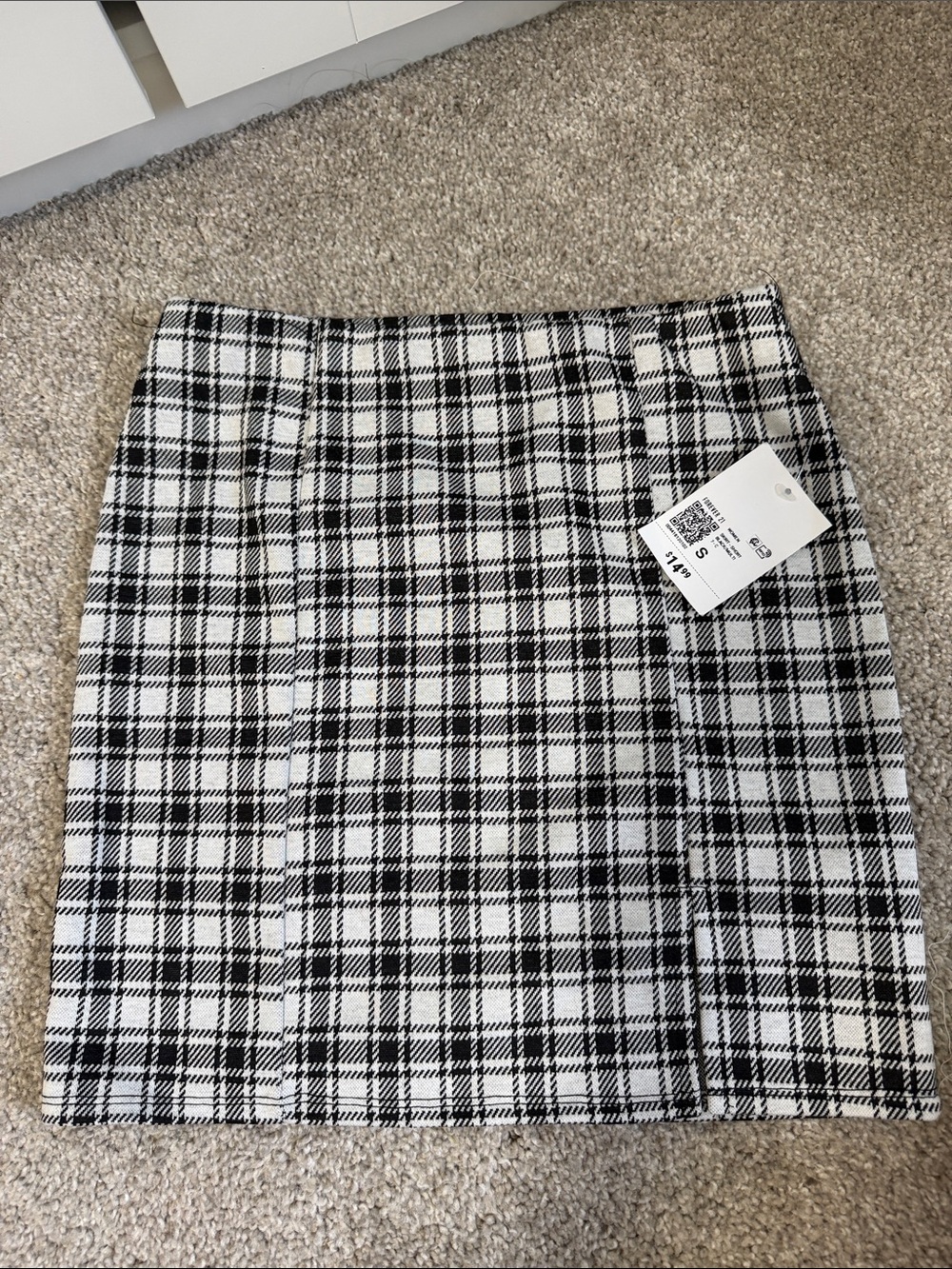Forever21 Black & White Plaid Mini Skirt